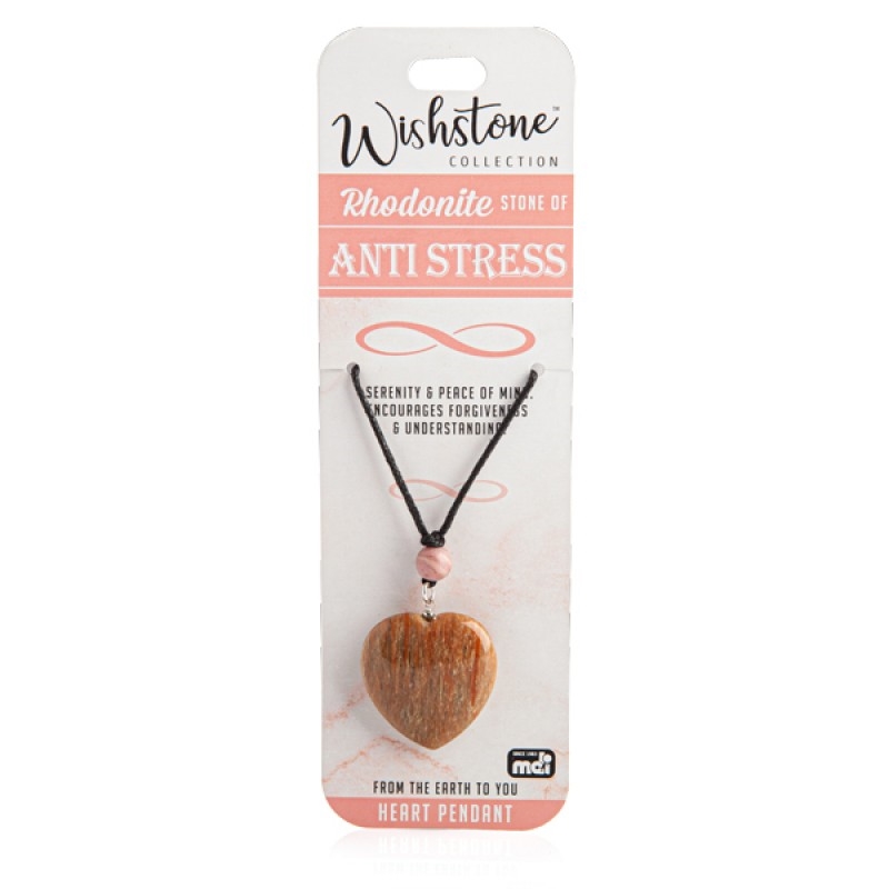 Wishstone Collection Rhodonite Heart Pendant/Product Detail/Jewellery