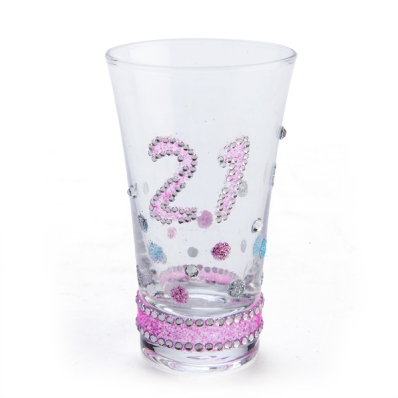 21st Birthday Sparkle Shot Glass/Product Detail/Flasks & Shot Glasses