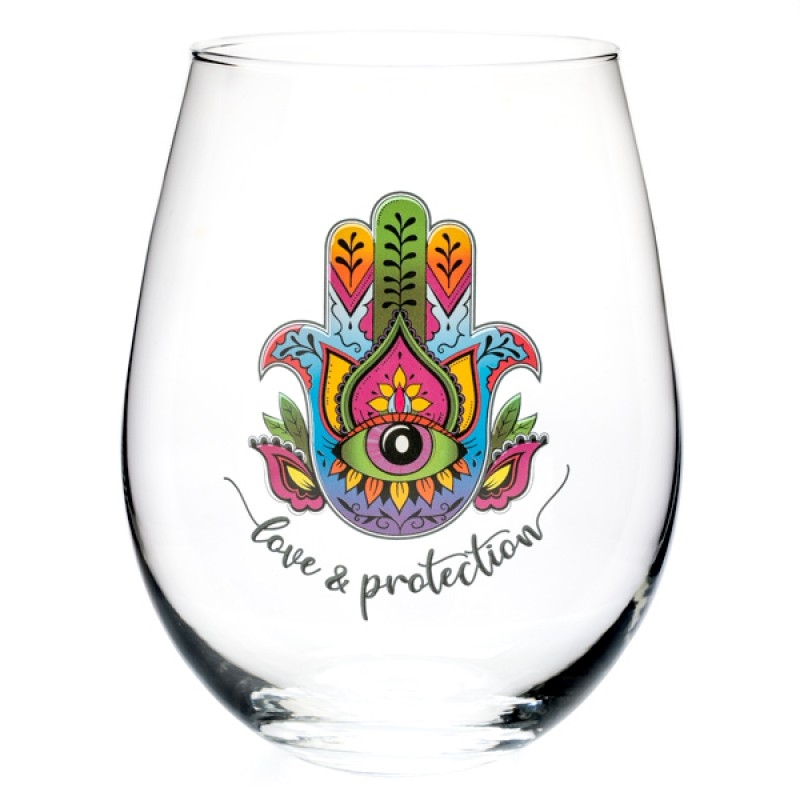 Hamsa Tallulah Wellness Stemless Glass/Product Detail/Glasses, Tumblers & Cups