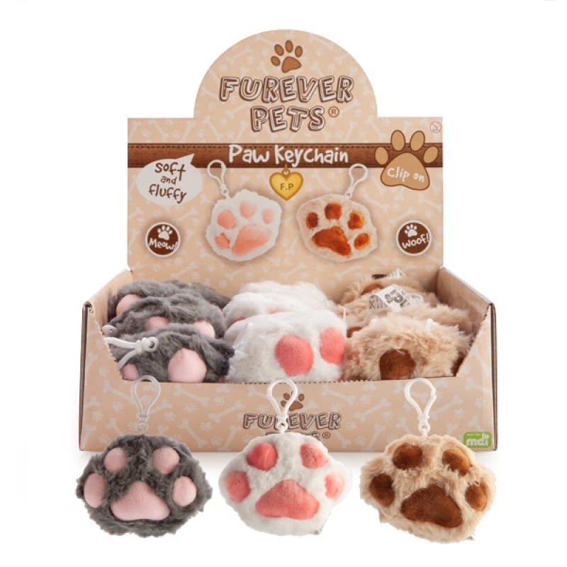 Furever Pets Cat Paw Plush Keychain - Assorted (SENT AT RANDOM)/Product Detail/Keyrings