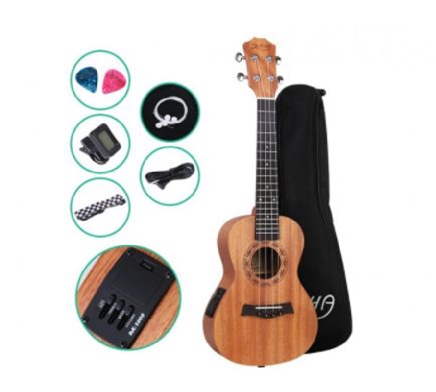 Alpha 26-inch Electric Tenor Ukulele with Tuner - Natural/Product Detail/String Instruments