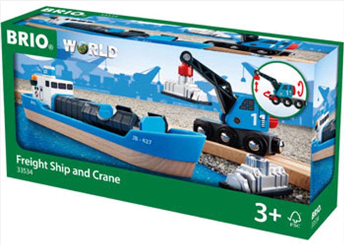 BRIO Vehicle - Container & Crane Wagon, 4 pieces/Product Detail/Building Sets & Blocks