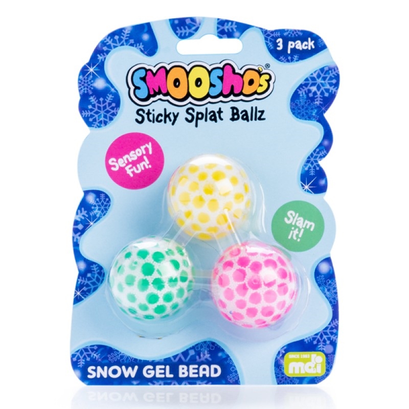 Smoosho's Snow Gel Bead Sticky Splat Ballz - Set of 3/Product Detail/Stress & Squishy