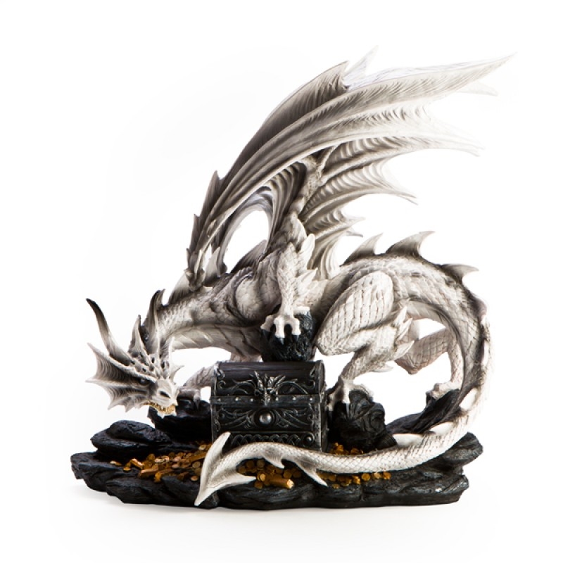 Large White Dragon Figurine Guarding Trinket Box/Product Detail/Figurines