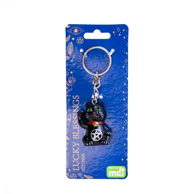 Black Cat Pentacle Keychain/Product Detail/Keyrings