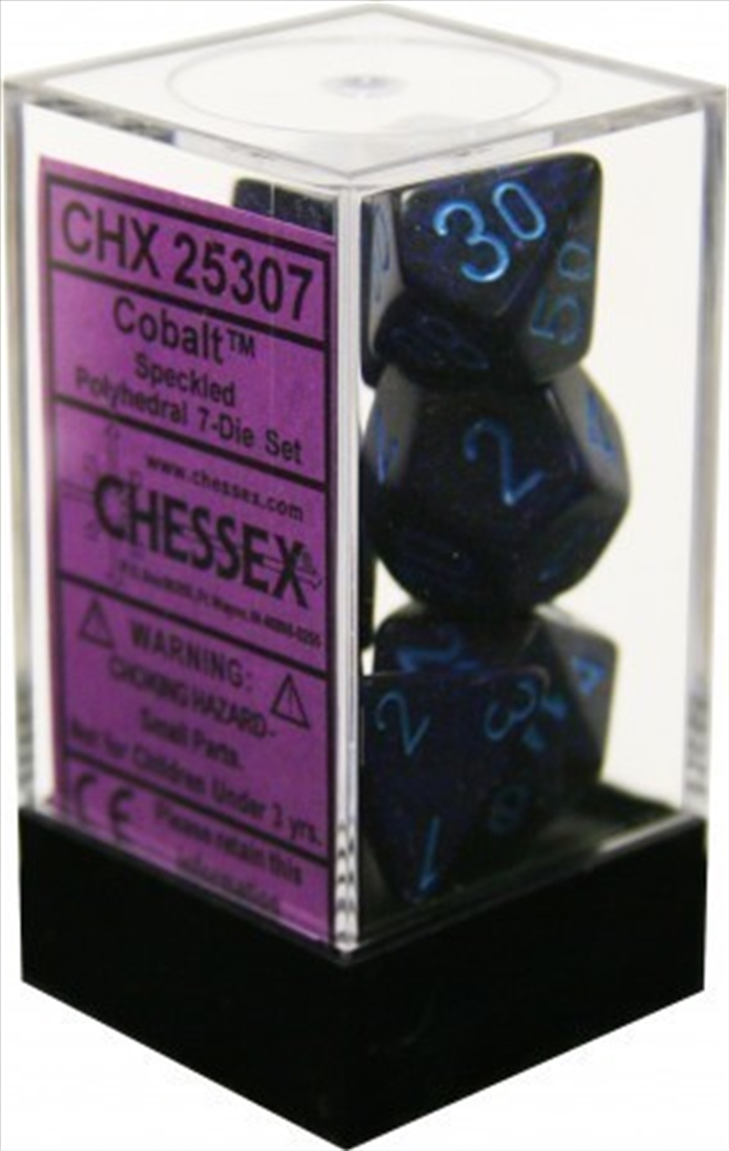 D7-Die Set Dice Speckled Polyhedral Cobalt (7 Dice in Display)/Product Detail/Games Accessories