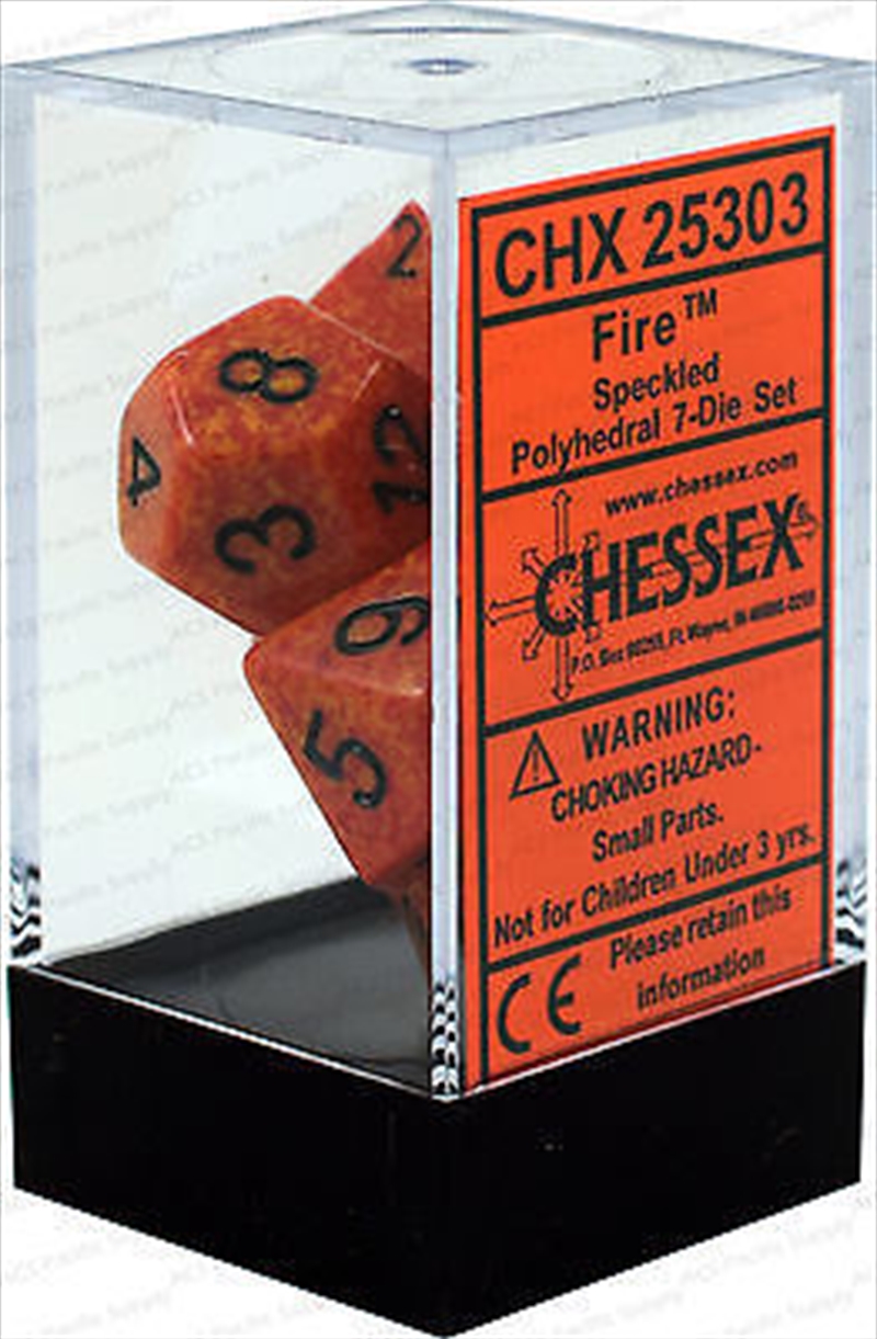 D7-Die Set Dice Speckled Polyhedral Fire (7 Dice in Display)/Product Detail/Games Accessories