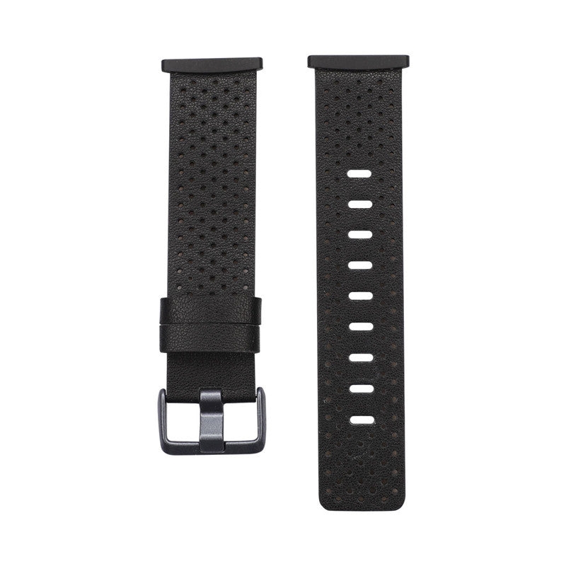 Fitbit Versa 3 & Sense Leather Replacement Band - Black - Large/Product Detail/Watches