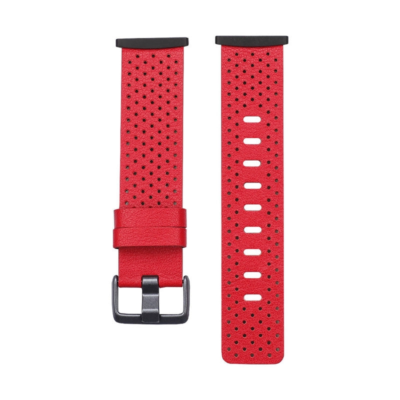 Fitbit Versa 3 & Sense Leather Replacement Band - Red - Large/Product Detail/Watches