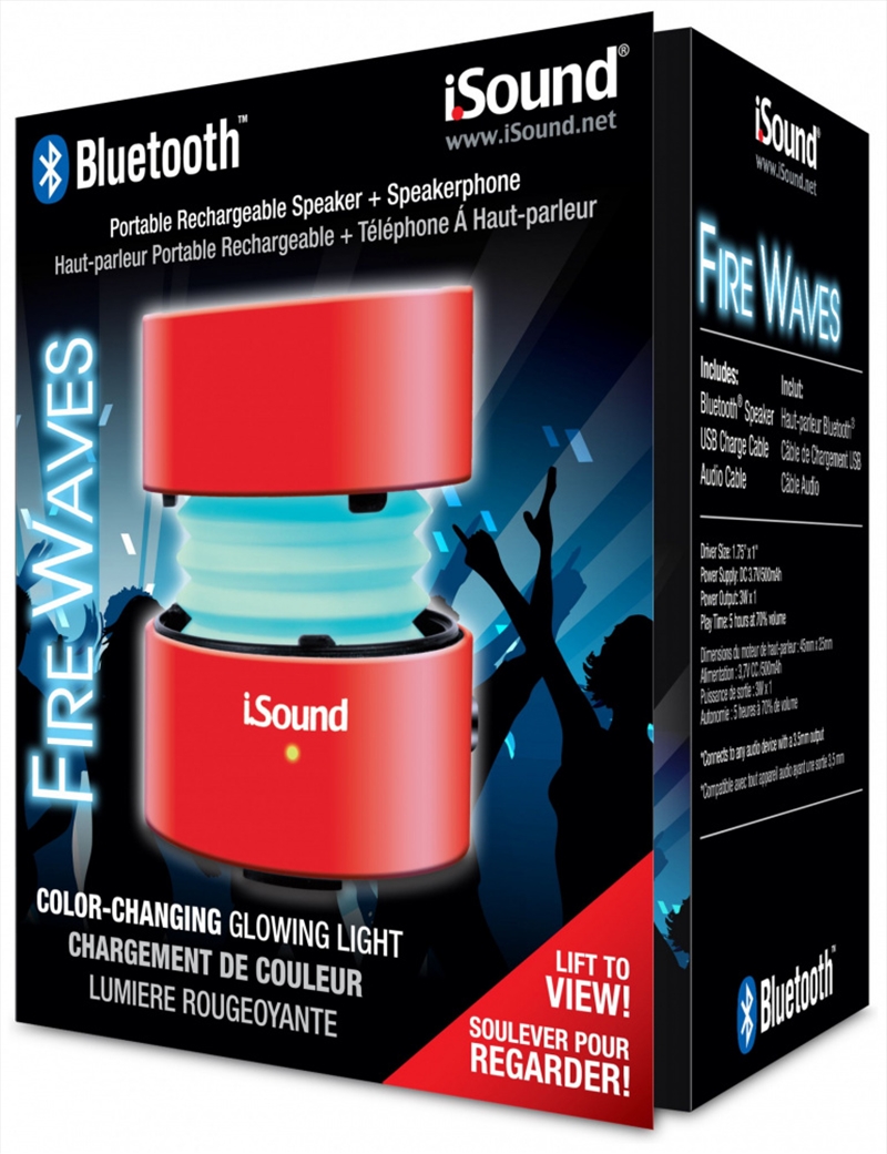 iSound Bluetooth Fire Waves Speaker - Red/Product Detail/Speakers