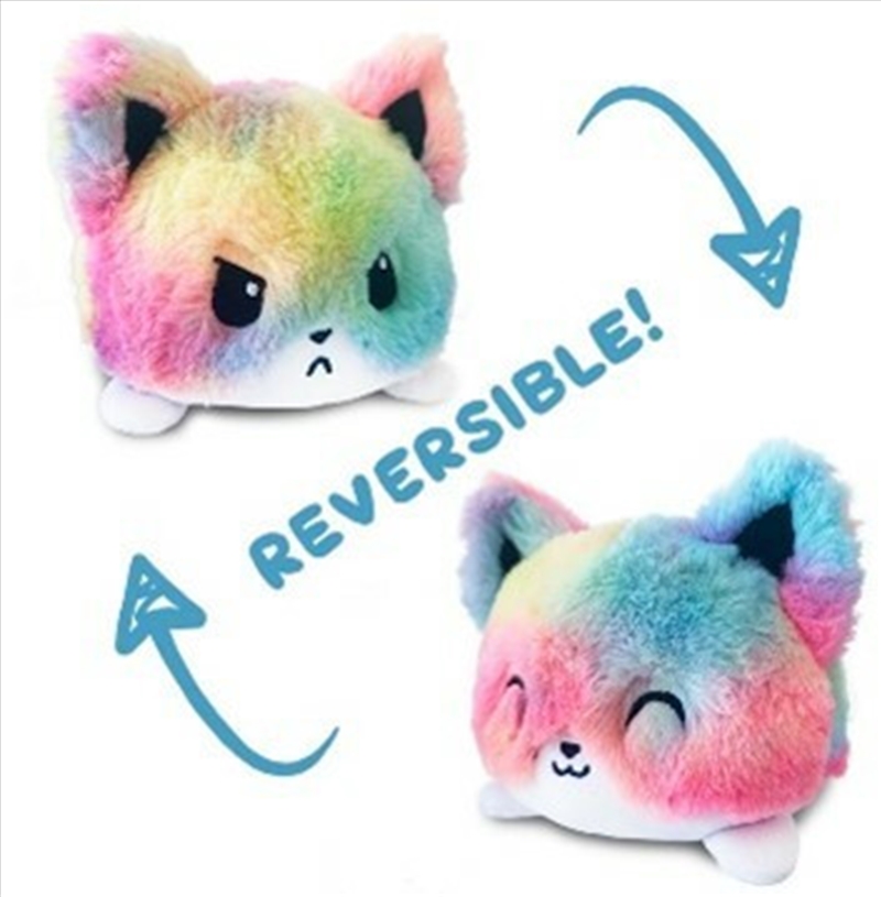 Reversible Plushie - Fox Tie Dye Rainbow/Product Detail/Plush Toys