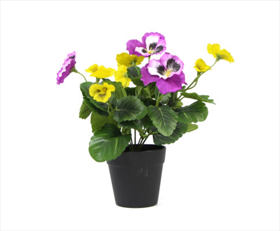 Mixed Pink And Yellow Flowering Potted Artificial Pansy Plants 25cm/Product Detail/Sport & Outdoor