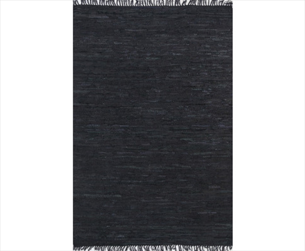 Black Leather Rug 200x200cm Round/Product Detail/Homewares