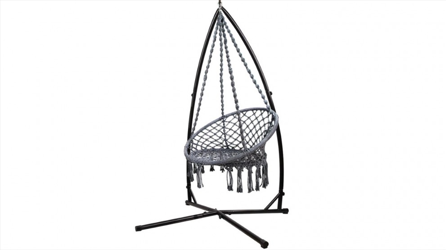 Hammock Chair With Stand 124cm Grey/Product Detail/Outdoor