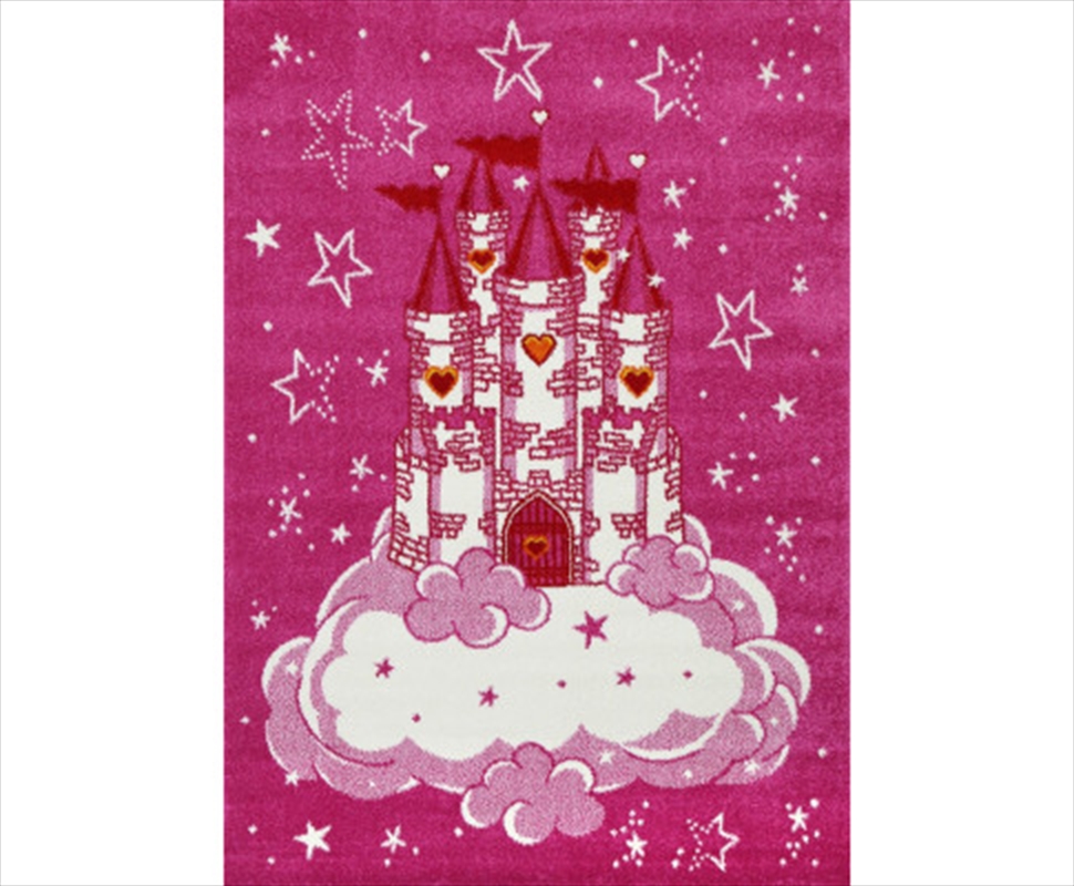 Kids Pink Castle Rug 120x170cm/Product Detail/Homewares