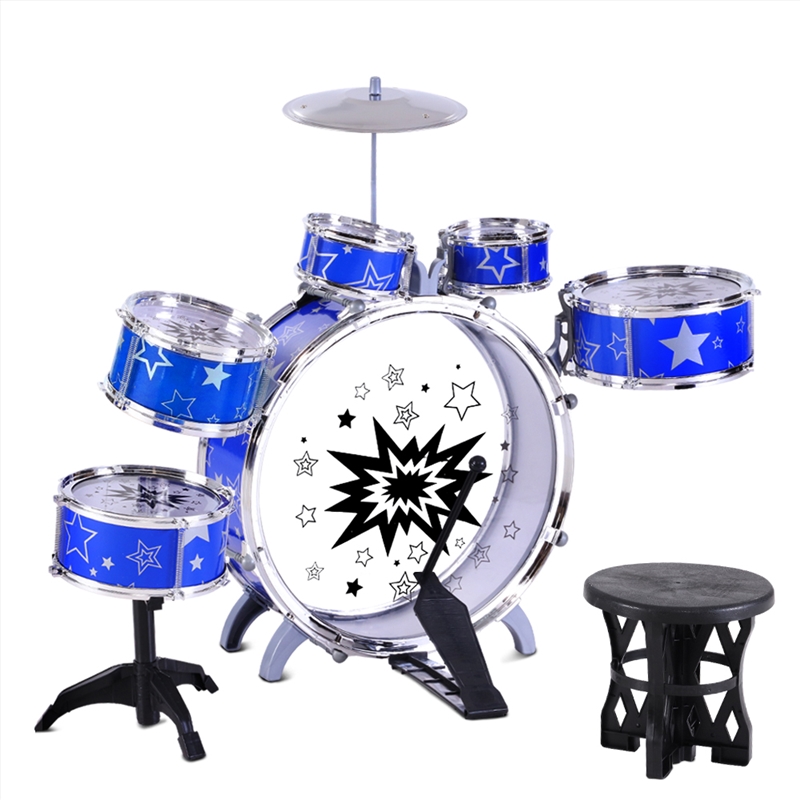 Keezi 11-Piece Kids Drum Set - Blue/Product Detail/Play Sets