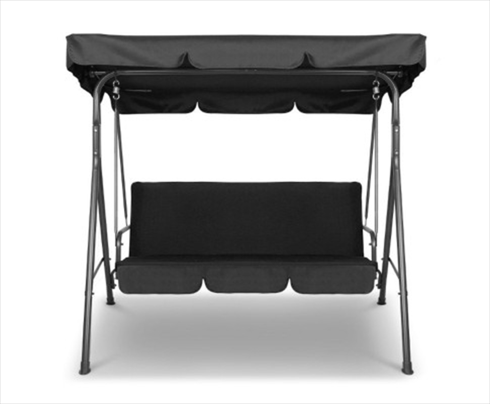 Swing Bench Seat Chair Canopy Furniture 3 Seater Garden Hammock - Black/Product Detail/Outdoor