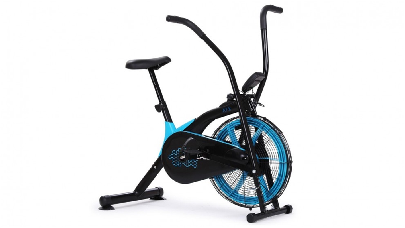 Air Fan Resistance Exercise Fitness Bike with Pulse Sensors - Black and Blue/Product Detail/Gym Accessories