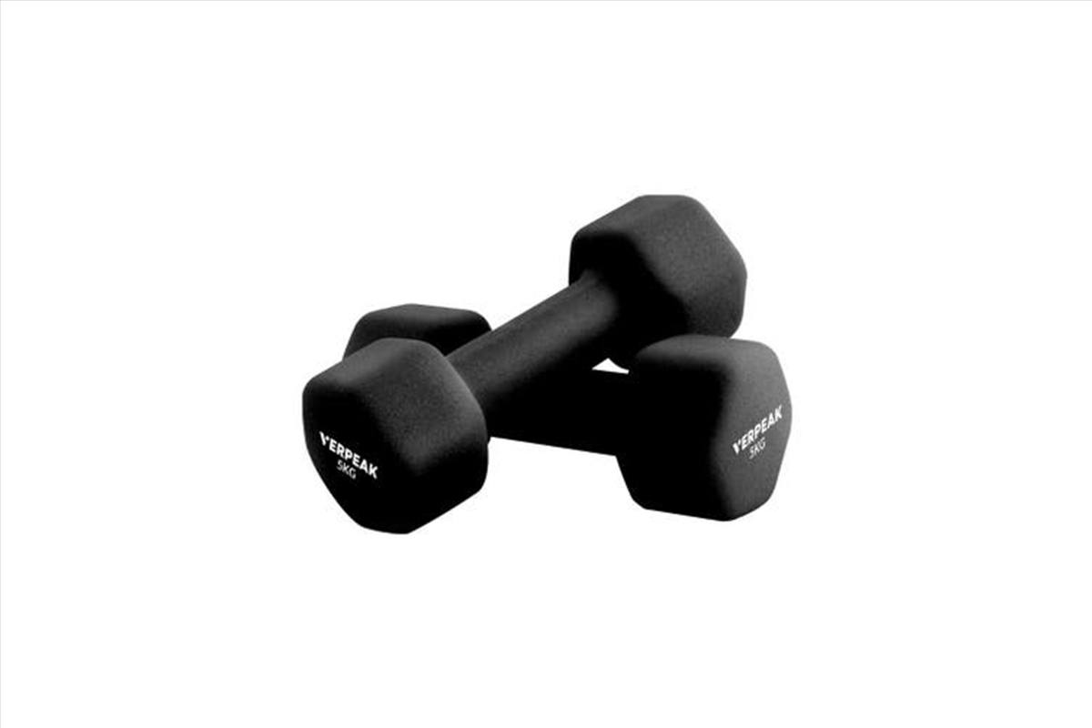 Neoprene Dumbbell Set 5kg X2 - Black/Product Detail/Gym Accessories