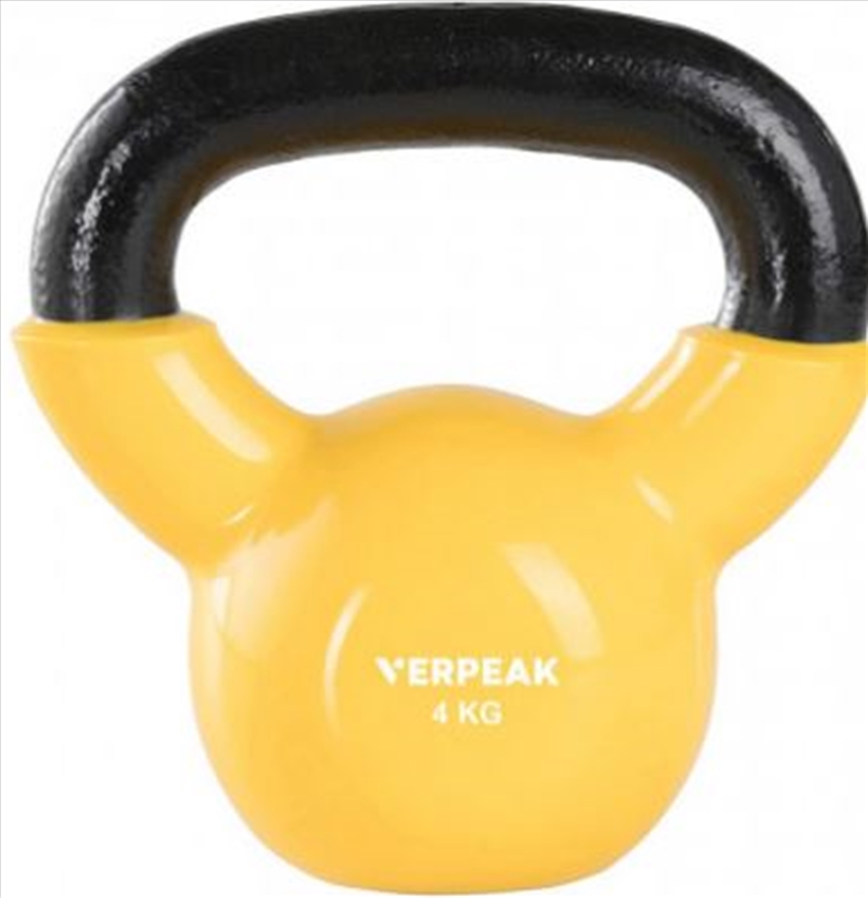 Vinyl Kettlebell 4kg - Yellow/Product Detail/Gym Accessories