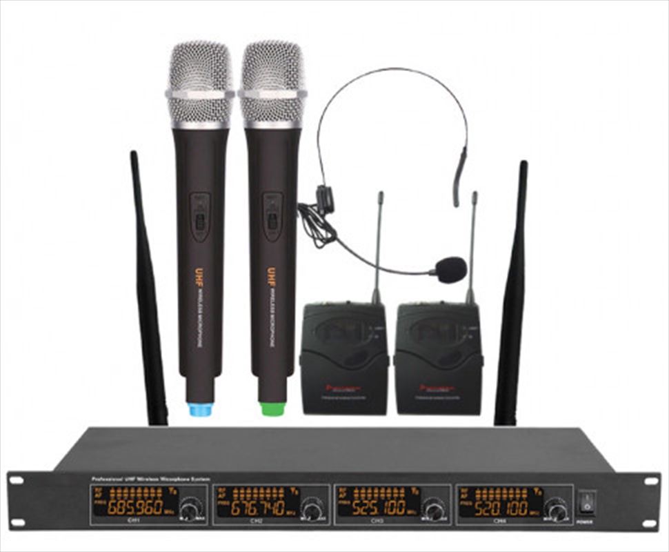 4 Channel UHF Wireless Microphone System Rack Mountable LCD Display/Product Detail/Electronics