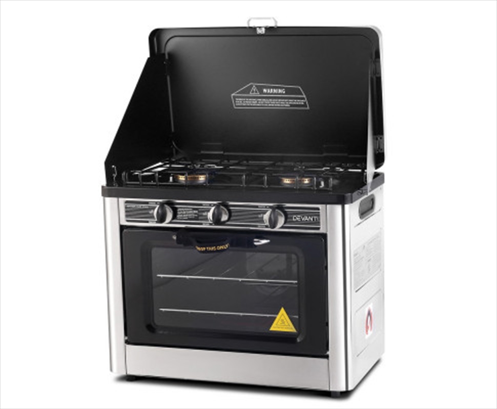 3 Burner Portable Oven - Silver & Black/Product Detail/Appliances