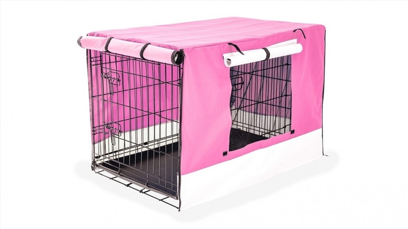 Wire Dog Cage Foldable Crate Kennel with Tray + Pink Cover Combo - 42-inch/Product Detail/Pet Accessories