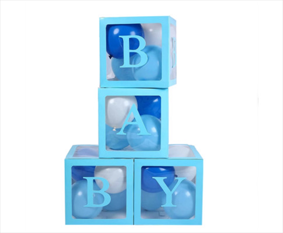 4pcs/Set Baby Balloon Box Cube - Blue/Product Detail/Party Decorations