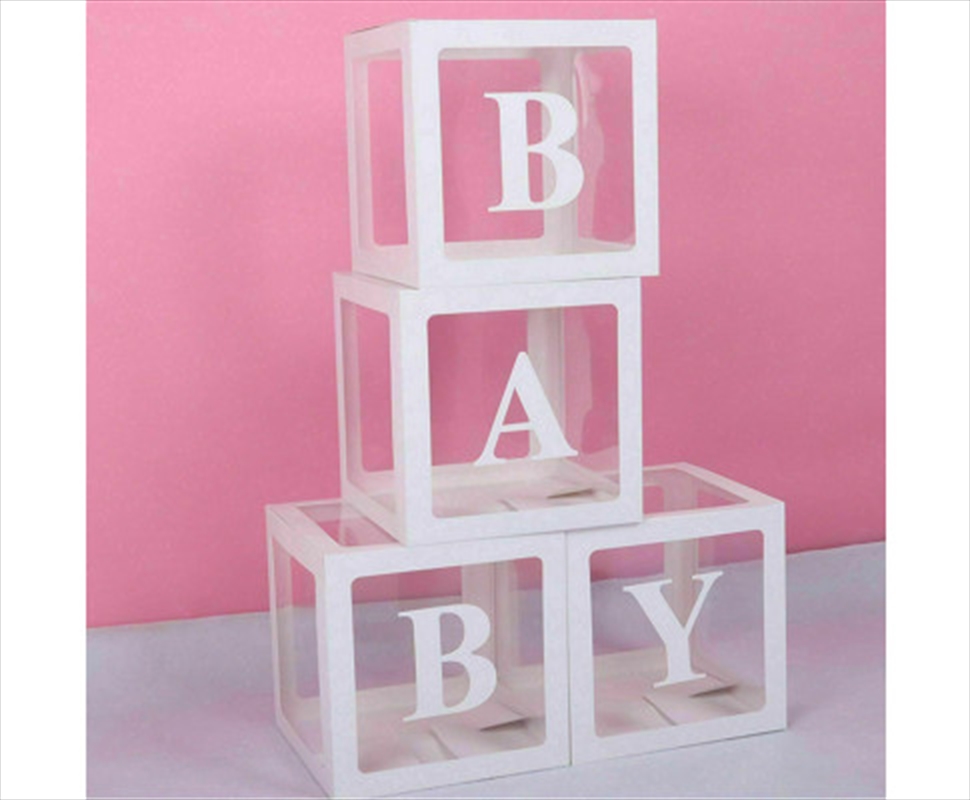 4pcs/Set Baby Balloon Box Cube - White/Product Detail/Party Decorations