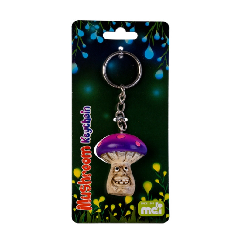 Smiling Purple Magic Mushroom Keychain/Product Detail/Keyrings