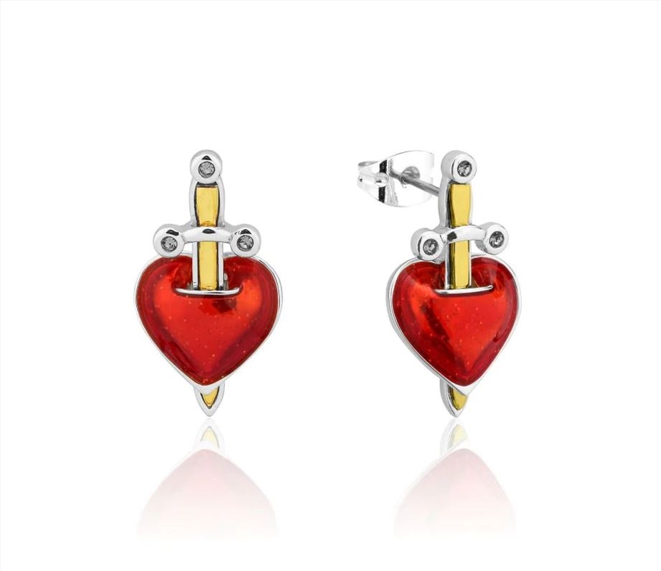 Snow White Villains Evil Queen Heart & Dagger Statement Earrings - Silver/Product Detail/Jewellery