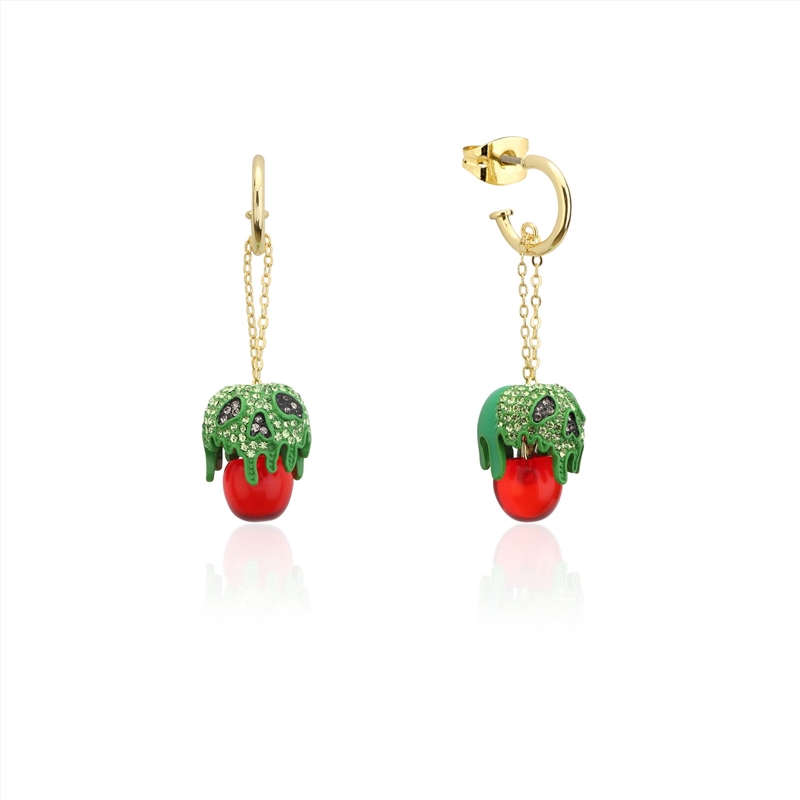 Villains Snow White Evil Queen Poison Apple Crystal Drop Earrings - Gold/Product Detail/Jewellery