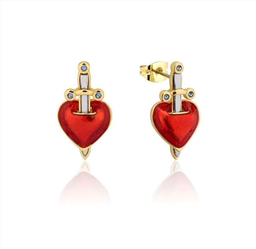 Villains Snow White Evil Queen Heart & Dagger Statement Earrings - Gold/Product Detail/Jewellery