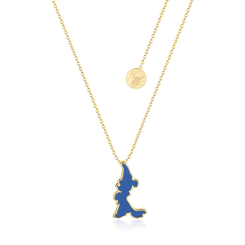 Disney Fantasia Sorcerer's Apprentice Mickey Enamel Silhouette Necklace - Gold/Product Detail/Jewellery