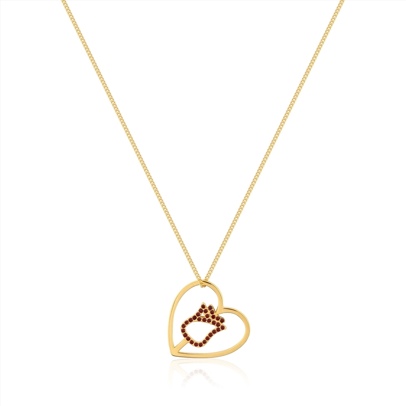 Disney Princess Precious Metal Beauty & the Beast Crystal Enchanted Rose Heart Necklace - Gold/Product Detail/Jewellery