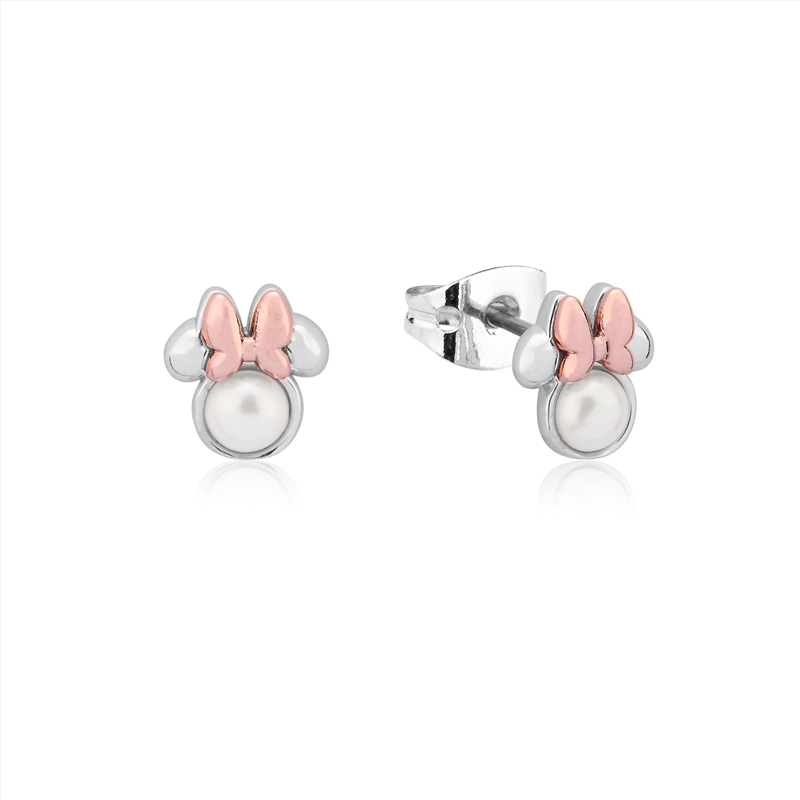 Precious Metal Minnie Mouse Pearl Stud Earrings - Silver/Product Detail/Jewellery