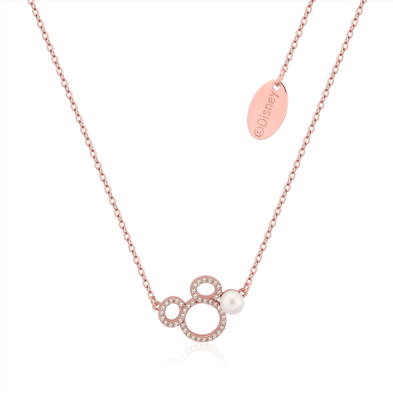 Precious Metal Mickey Mouse Pearl CZ Necklace - Rose/Product Detail/Jewellery