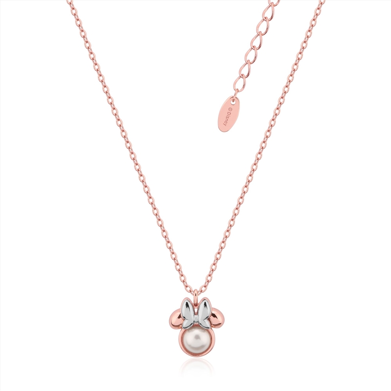 Precious Metal Minnie Mouse Pearl Necklace - Rose/Product Detail/Jewellery