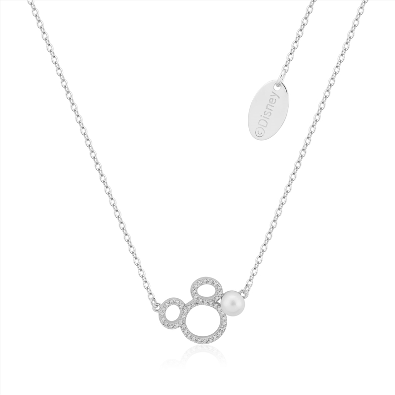 Precious Metal Mickey Mouse Pearl CZ Necklace - Silver/Product Detail/Jewellery