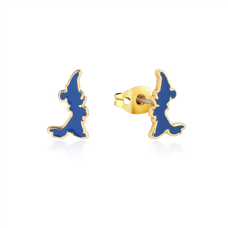 Disney Fantasia Sorcerer's Apprentice Mickey Enamel Silhouette Stud Earrings/Product Detail/Jewellery