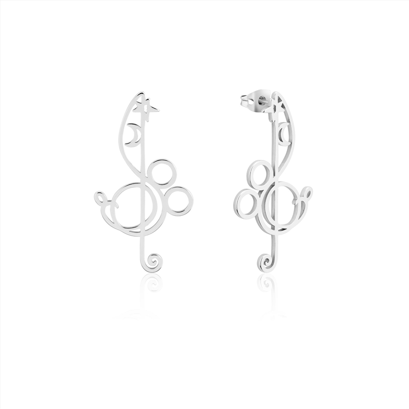 Disney Fantasia Treble Clef Earrings - Silver/Product Detail/Jewellery