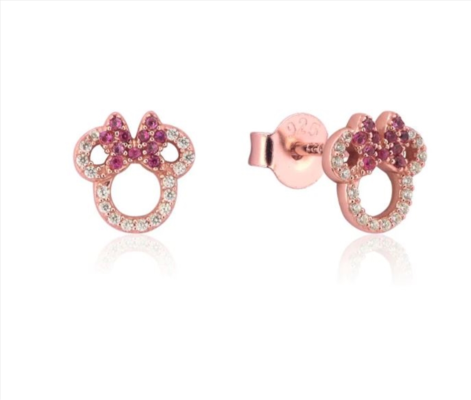 Precious Metal Red Minnie Mouse CZ Stud Earrings - Rose/Product Detail/Jewellery