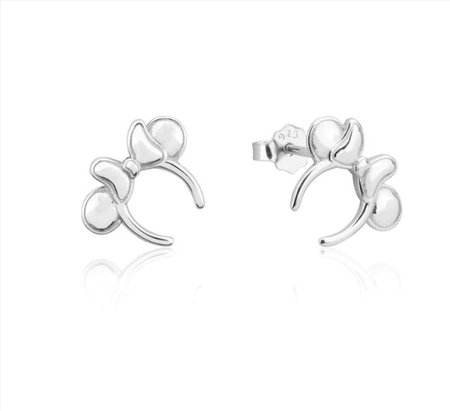 Precious Metal Minnie Mouse Headband Stud Earrings - Silver/Product Detail/Jewellery