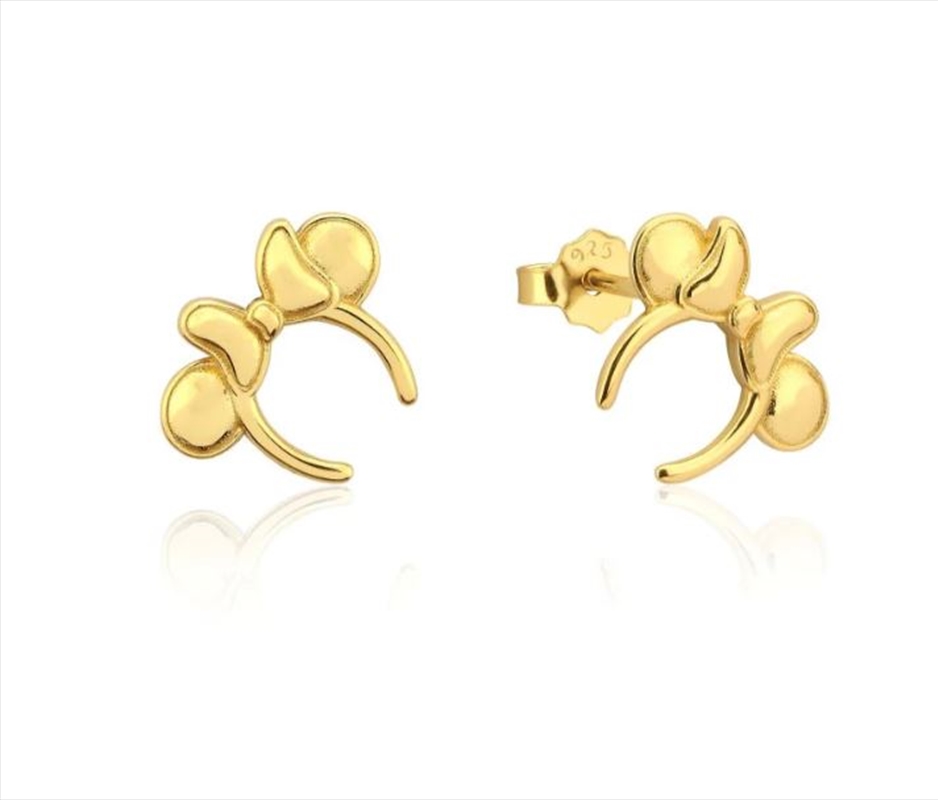 Precious Metal Minnie Mouse Headband Stud Earrings - Gold/Product Detail/Jewellery