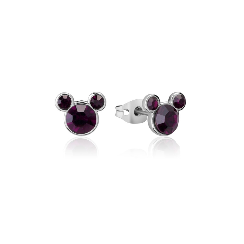 Disney Mickey Mouse ECC Mickey February Birthstone Stud Earrings/Product Detail/Jewellery