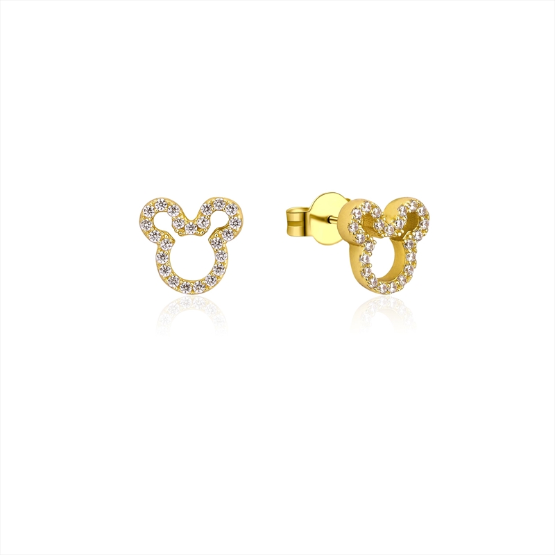 Precious Metal Mickey Mouse Crystal Outline Stud Earrings/Product Detail/Jewellery