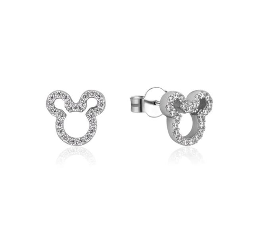 Precious Metal Mickey Mouse Crystal Outline Stud Earrings/Product Detail/Jewellery