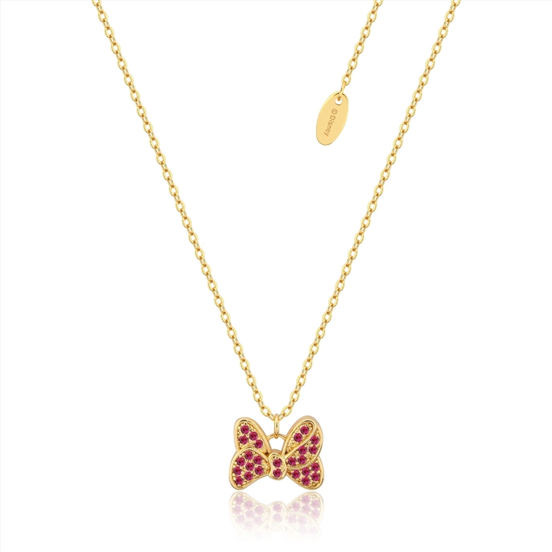 Precious Metal Minnie Mouse Red Bow CZ Necklace/Product Detail/Jewellery