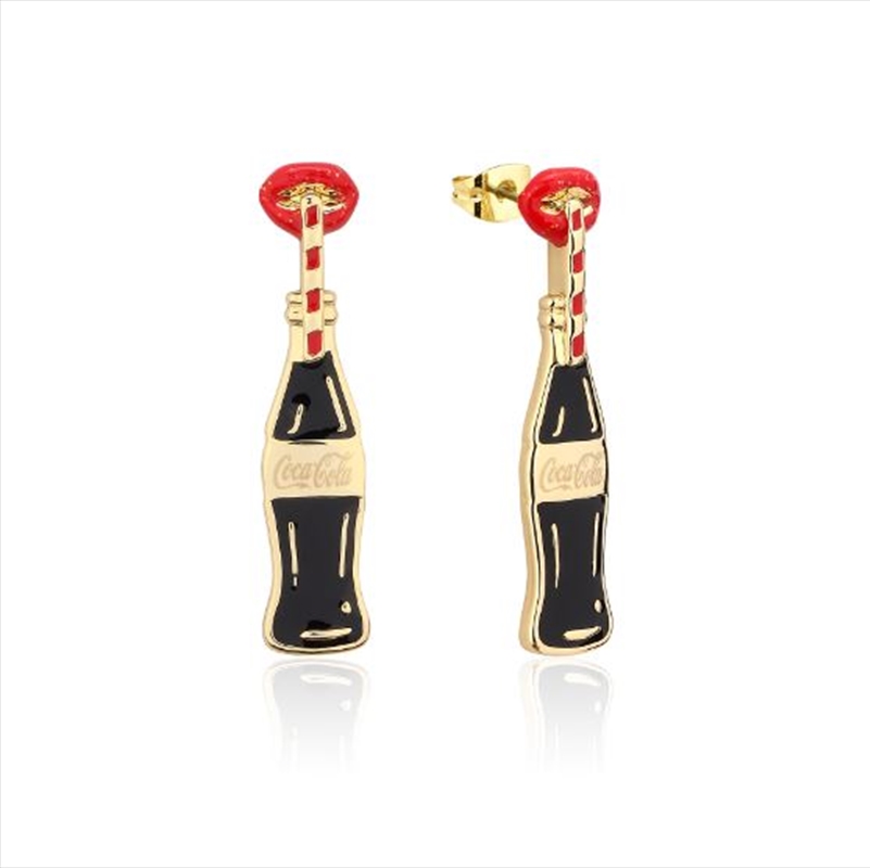 Coca Cola Coke Lips Drop Earrings - Gold/Product Detail/Jewellery