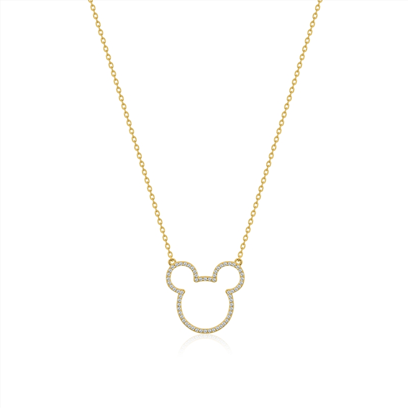 Mickey Mouse Outline Necklace (Cubic Zirconia) - Gold/Product Detail/Jewellery